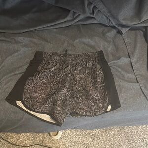 Women's Black Snake Print Shorts